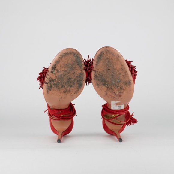 Aquazzura Wild Thing Fringe Suede Sandals - Picture 5 of 10